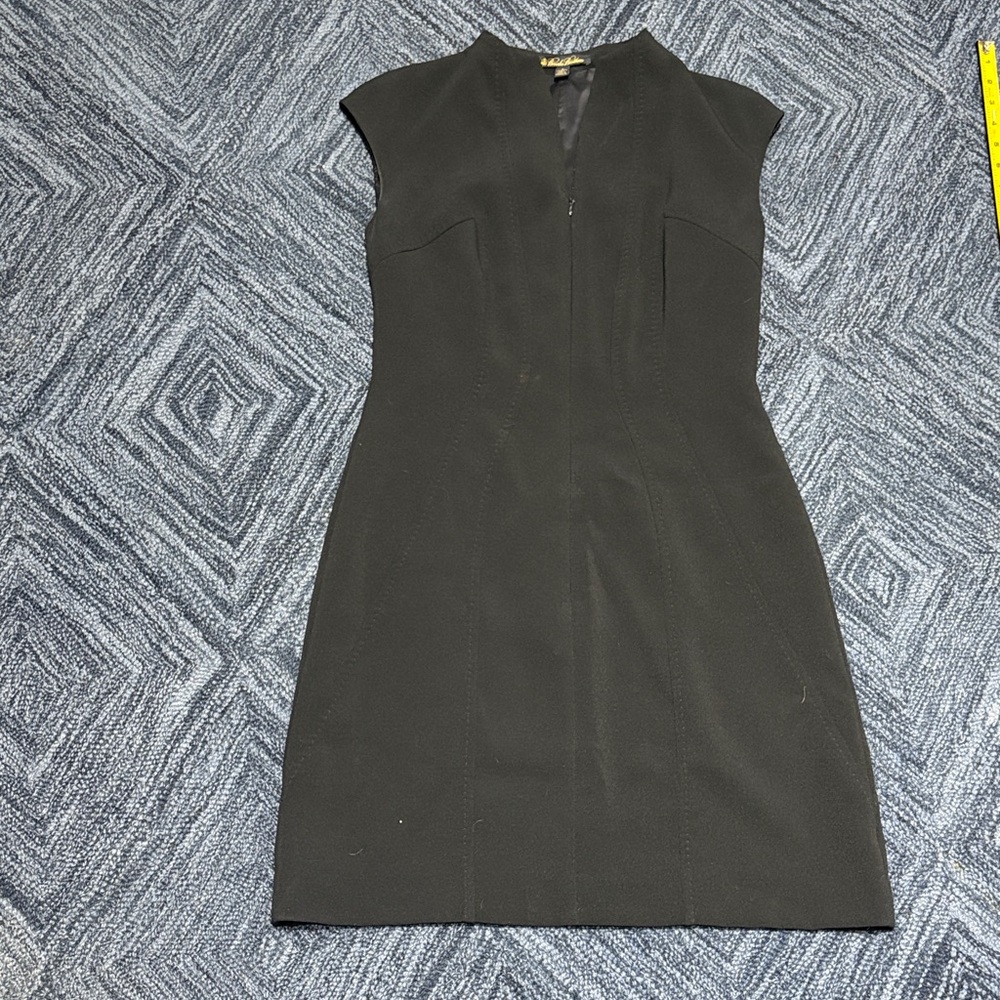 Brook Brothers Elegant Front Zip Classic Black Dress